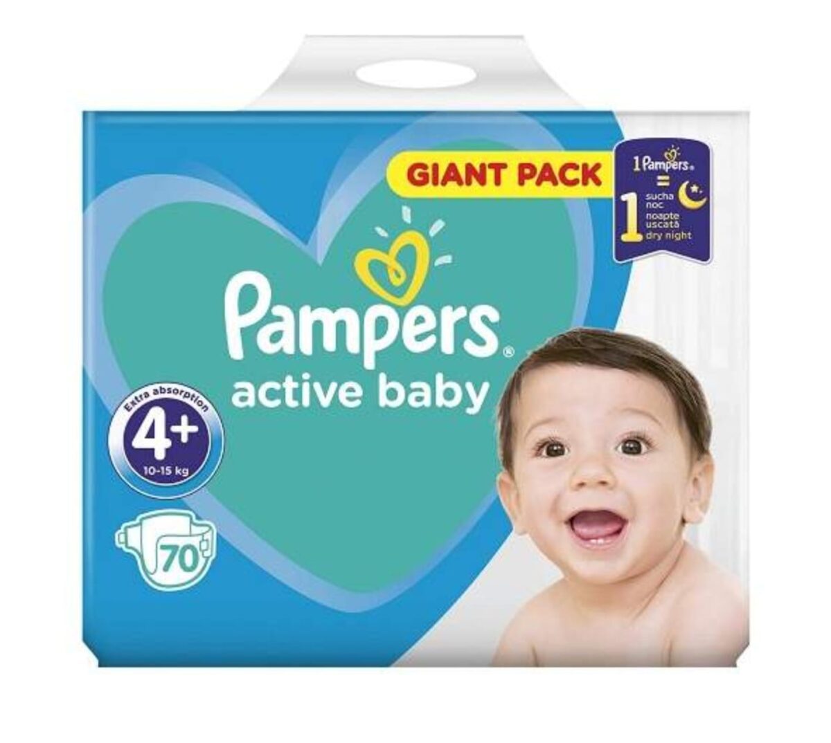 Scutece Pampers Active Baby nr.4+; 10-15 kg, 70 buc