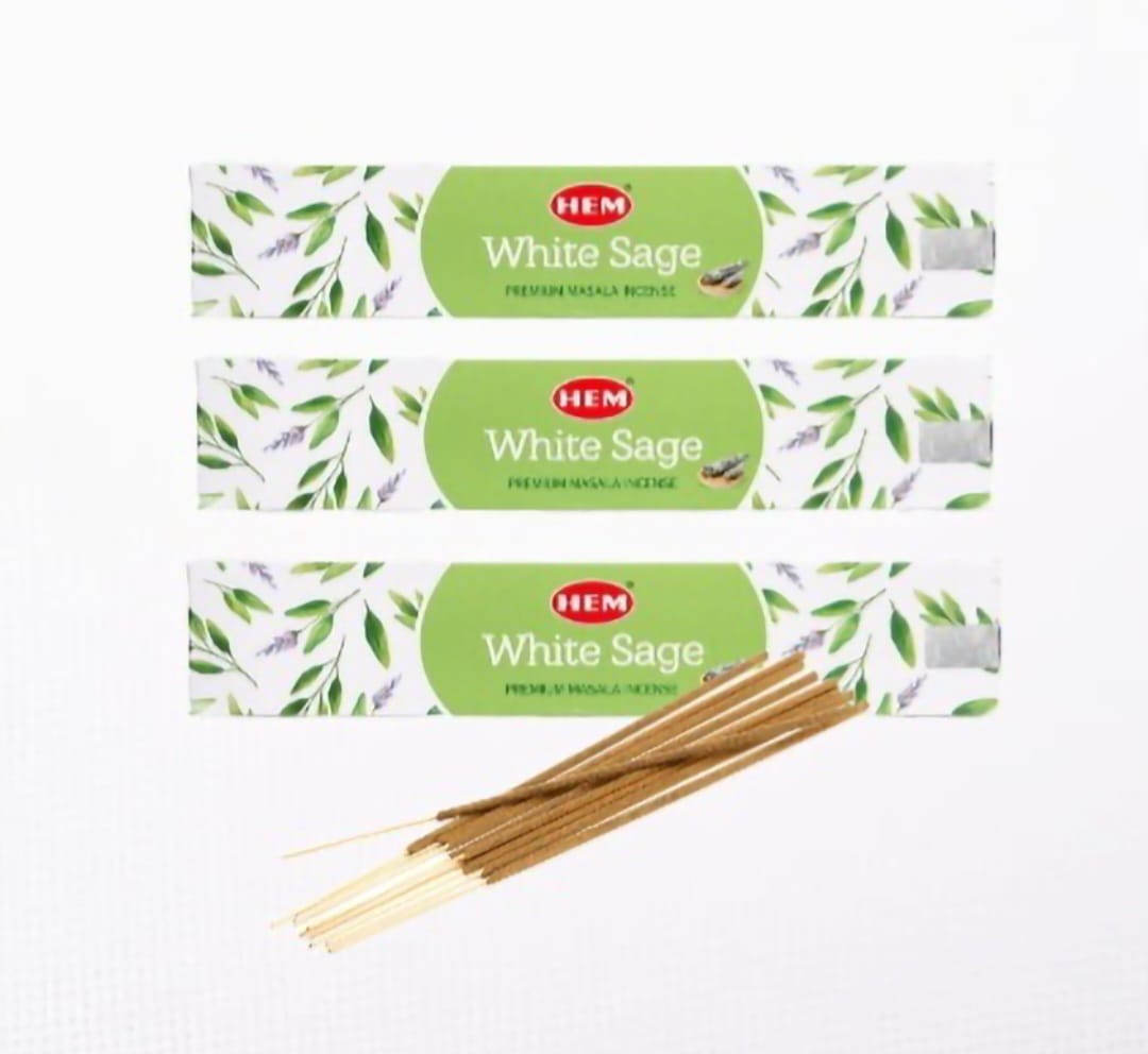 Set 3 pachete Hem White Sage 15g betisoare parfumate cu esente naturale